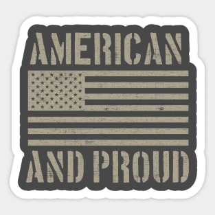 American And Proud USA Flag Military Sticker